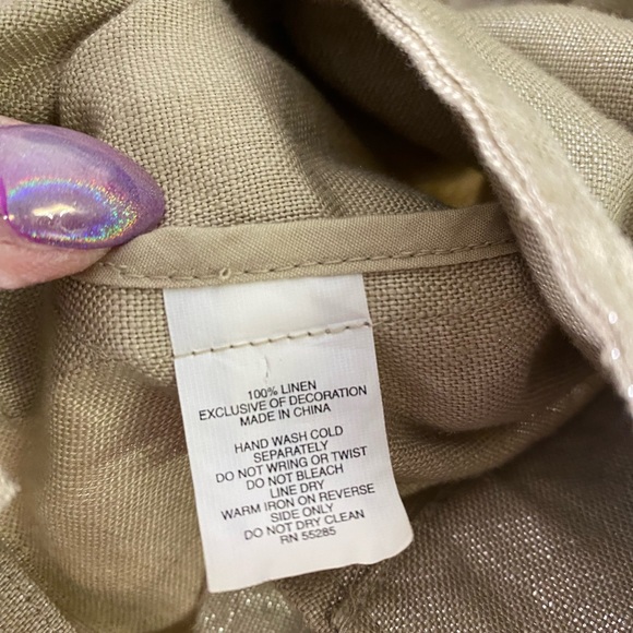 Express Linen Cropped Gold Blazer Jacket Women’s 8 - Picture 3 of 4